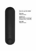 Mini Wibrator Pociskowy 10-Biegowy, Ładowany USB - Czarny