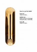 Złoty Wibrator Bullet z 10 Trybami i Ładowaniem USB