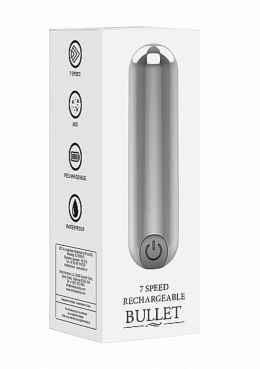 Mini Wibrator Pociskowy Silver z 7 Trybami Wibracji, Ładowany USB