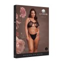 Zmysłowy czarny biustonosz siateczkowy z dekoltem keyhole i regulowanymi, podwójnymi ramiączkami – dla sylwetek Plus Size