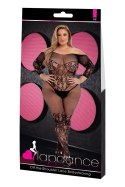 Koronkowe Bodystocking Lapdance z Odkrytymi Ramionami, Czarne (Rozmiar Queen)