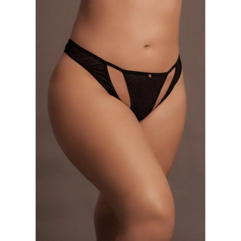 Milou – Elastyczne Figi z Siateczki z Otwartym Krokiem i Złotymi Detalami – Plus Size