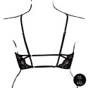 Elegancki Biustonosz Trójkątny Open Cup z Koronką i Regulacją - Plus Size, Czarny