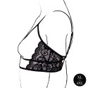 Elegancki Biustonosz Trójkątny Open Cup z Koronką i Regulacją - Plus Size, Czarny