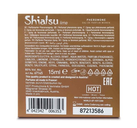SHIATSU Feromonowe Perfumy dla Kobiet o Świeżej Nucie Limonki, 15 ml