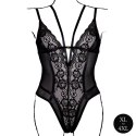Koronkowe Body Bez Fiszbin z Regulacją - Rozmiar Plus Size - Czarne