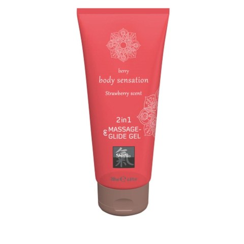 Zmysłowy Żel 2w1 Shiatsu do Masażu i Nawilżania o Zapachu Truskawki, 200 ml