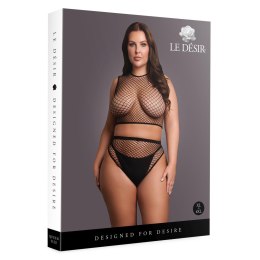 Zmysłowy komplet dwuczęściowy: crop top i majteczki z siateczki