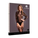 Eleganckie Bodystocking z Długimi Rękawami i Krótkim Golfem – Czarny, Rozmiar Uniwersalny