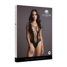 Uwodzicielskie Body Teddy z Kontrastową Siateczką - Rozmiar Uniwersalny