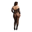Koronkowe bodystocking z długim rękawem – Plus Size