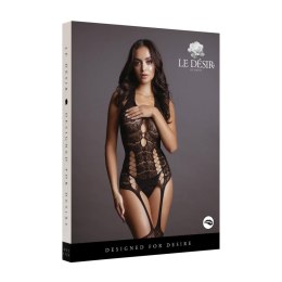 Zmysłowy Koronkowy Bodystocking z Efektem Pasa do Pończoch – Rozmiar Uniwersalny