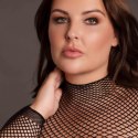 Elegancka długa sukienka siateczkowa z golfem