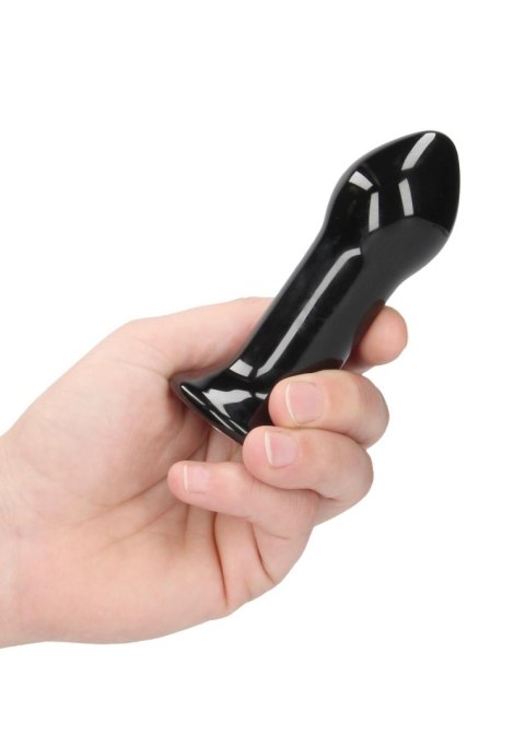 Pluggy – Szklany Plug Analny z Pilotem i Przyssawką – 10 Trybów Wibracji – Czarny