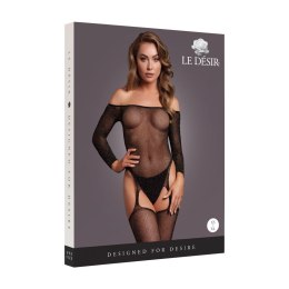 Zmysłowe Bodystocking z Odkrytymi Ramionami – Czarno-Złoty Brokat, Rozmiar Uniwersalny