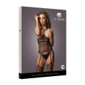 Zmysłowy Bodystocking z Paskami i Pasem do Pończoch - Rozmiar Uniwersalny
