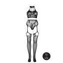 Elegancki Komplet Dwuczęściowy z Topem Halter i Zintegrowanymi Pończochami – OSX Black