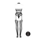 Elegancki Komplet Dwuczęściowy z Topem Halter i Zintegrowanymi Pończochami – OSX Black