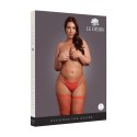 Zmysłowe Pończochy Samonośne Plus Size – Hipnotyzujący Blask Czerwieni i Złota