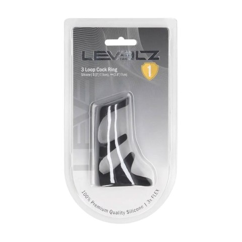 Potrójny silikonowy pierścień erekcyjny LEVELZ – Czarny