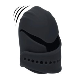 Czarny, Wibrujący Silikonowy Stymulator Główki Penisa z Regulacją