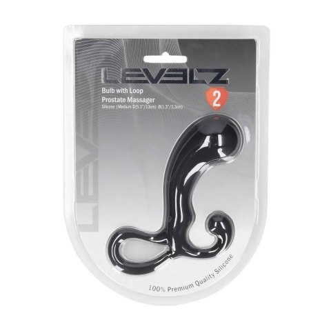 Silikonowy masażer prostaty z pętlą LEVELZ – Czarny, rozmiar M
