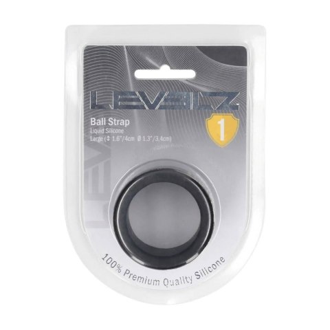 Elegancki Silikonowy Rozciągacz Jąder Levelz – Rozmiar L (34mm), Czarny