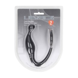 Elegancki silikonowy pierścień erekcyjny z masażerem prostaty - M, czarny