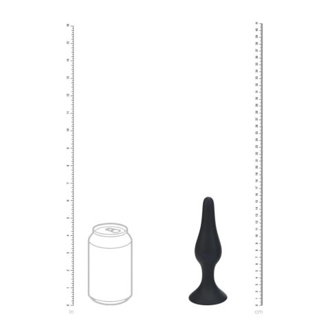 Smukły Silikonowy Korek Analny - XL - Czarny