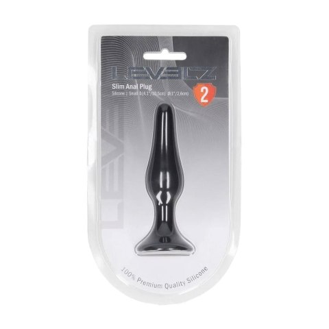Smukły silikonowy plug analny – rozmiar S, czarny