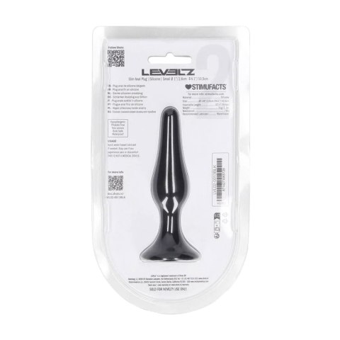 Smukły silikonowy plug analny – rozmiar S, czarny
