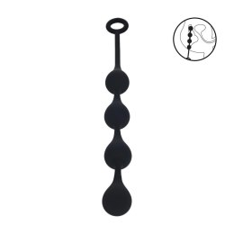 Zmysłowe Silikonowe Kulki Analne Waterdrop M – 30 mm – Czarne