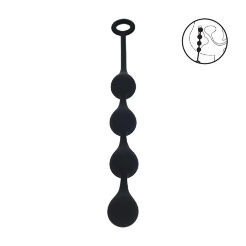 Zmysłowe Silikonowe Kulki Analne Waterdrop M – 30 mm – Czarne