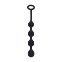 Zmysłowe Silikonowe Kulki Analne Waterdrop – Czarne, Rozmiar S (20 mm)