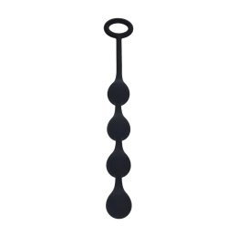 Zmysłowe Silikonowe Kulki Analne Waterdrop – Czarne, Rozmiar S (20 mm)