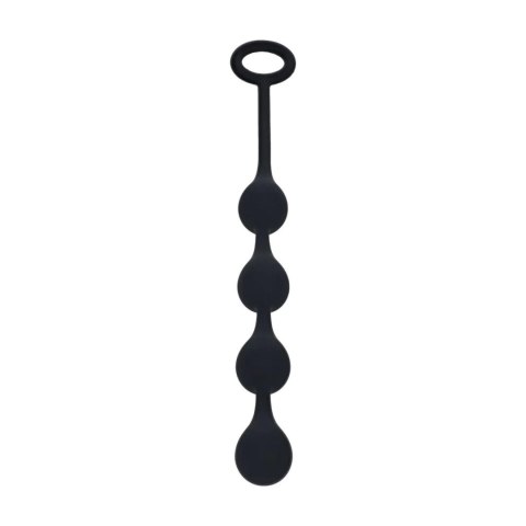 Zmysłowe Silikonowe Kulki Analne Waterdrop – Czarne, Rozmiar S (20 mm)