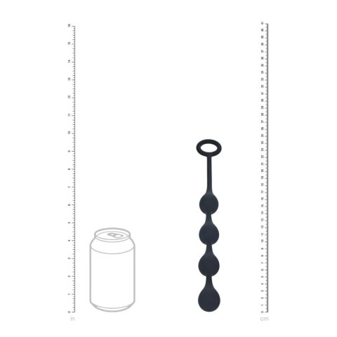 Zmysłowe Silikonowe Kulki Analne Waterdrop – Czarne, Rozmiar S (20 mm)