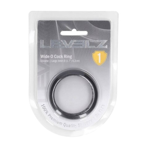 Silikonowy pierścień erekcyjny Wide O – L (42mm), czarny