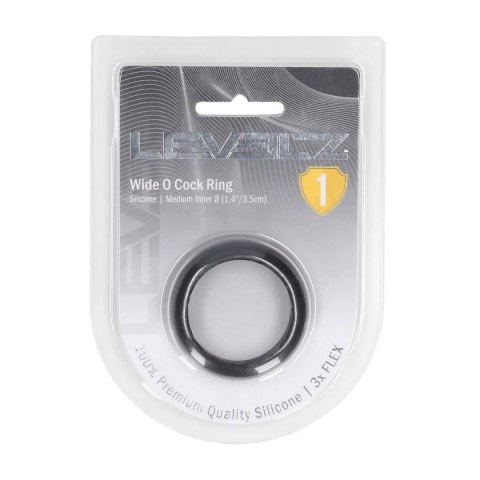 Elegancki Silikonowy Pierścień Erekcyjny Wide O – M (35 mm), Czarny