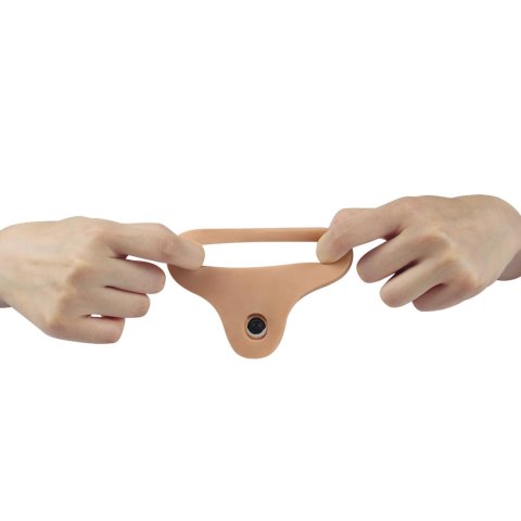Aksamitnie Miękki, Podwójnie Wibrujący Dildo Analny z Pierścieniem Erekcyjnym