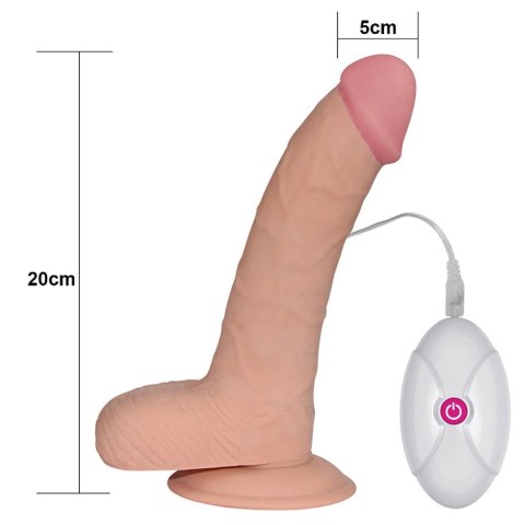 Aksamitnie Miękkie Wibrujące Dildo 'Dude' 8.8"