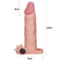 Wibrująca Przedłużka Penisa Pleasure X-Tender - Dodatkowe 2 cale Cielistej Rozkoszy