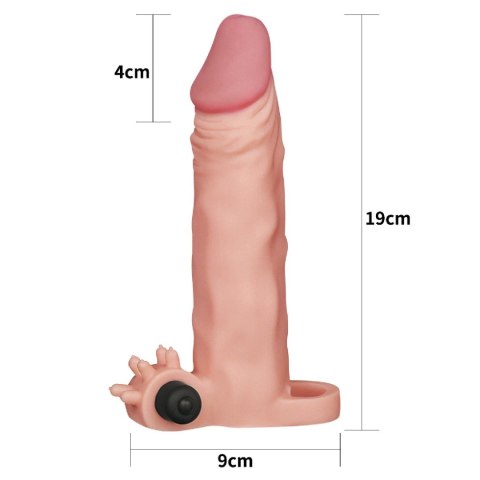 Wibrująca Przedłużka Penisa Pleasure X-Tender - Dodatkowe 2 cale Cielistej Rozkoszy