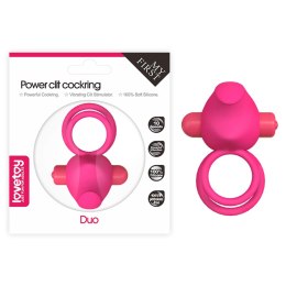 Wibracyjny Pierścień Erekcyjny Power Clit Duo z Różowego Silikonu