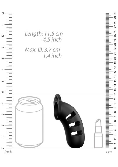 Elegancka Silikonowa Klatka Cnoty Model 21 – Czarna – 4,5 cala