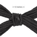 Zmysłowa Lina Bondage z Poliestru – 10 m – Czarna