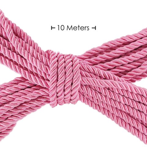 Zmysłowa Lina Bondage z Poliestru - 10 m - Różowa