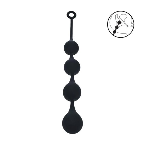 Silikonowe Kulki Analne „Kropla Wody” XL – Czarne, 50mm