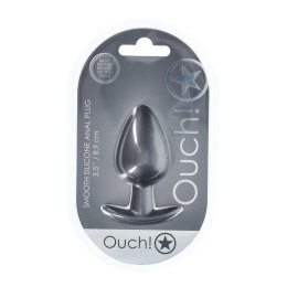 Jedwabiście Gładki Silikonowy Plug Analny – Duży – 8,9 cm – Grafitowy
