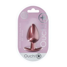 Gładki Silikonowy Korek Analny Ouch! w Odcieniu Różowego Złota - Duży (8,9 cm)